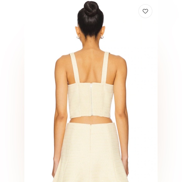 ASTR The Label Yellow Kiona Tweed Bow Crop Top - Picture 3 of 12